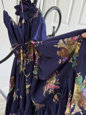 Zimmermann Halter Neck Mini Dress – NWT | Navy Bouquet Floral | Size 1 🌸